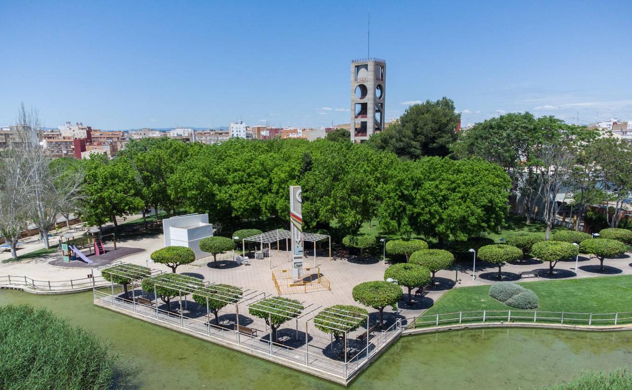 El parque de Les Barraques, ubicado en el barrio del que recibe su nombre. 