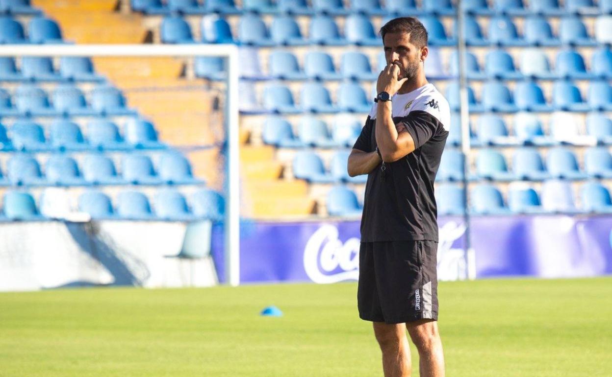 Sergio Mora, durante un entrenamiento de esta semana en el Rico Pérez. 