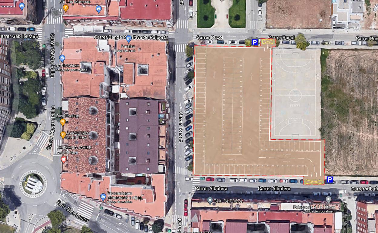 El plano del nuevo aparcamiento con 110 plazas. 