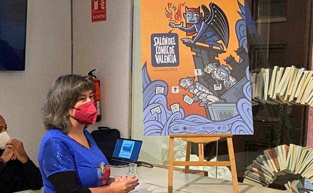 Cristina Durán, durante la presentación del cartel del Salón del Cómic de Valencia. 