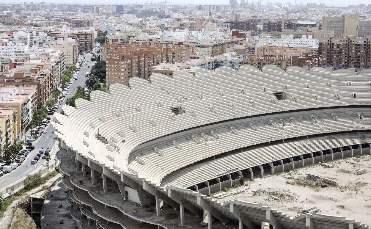 El nuevo estadio del Valencia en la actualidad. 