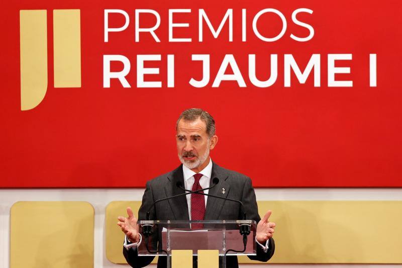 Los Premios Jaume I se entregan en Valencia, donde ha acudido en 2021 el Rey Felipe VI. 