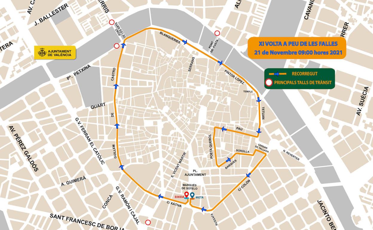 Volta a Peu Valencia 2021: horario, recorrido y calles cortadas en el centro por la carrera