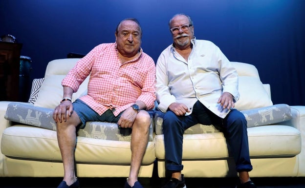 Fernando Esteso y Paco Arévalo, en el escenario del Talía, en septiembre