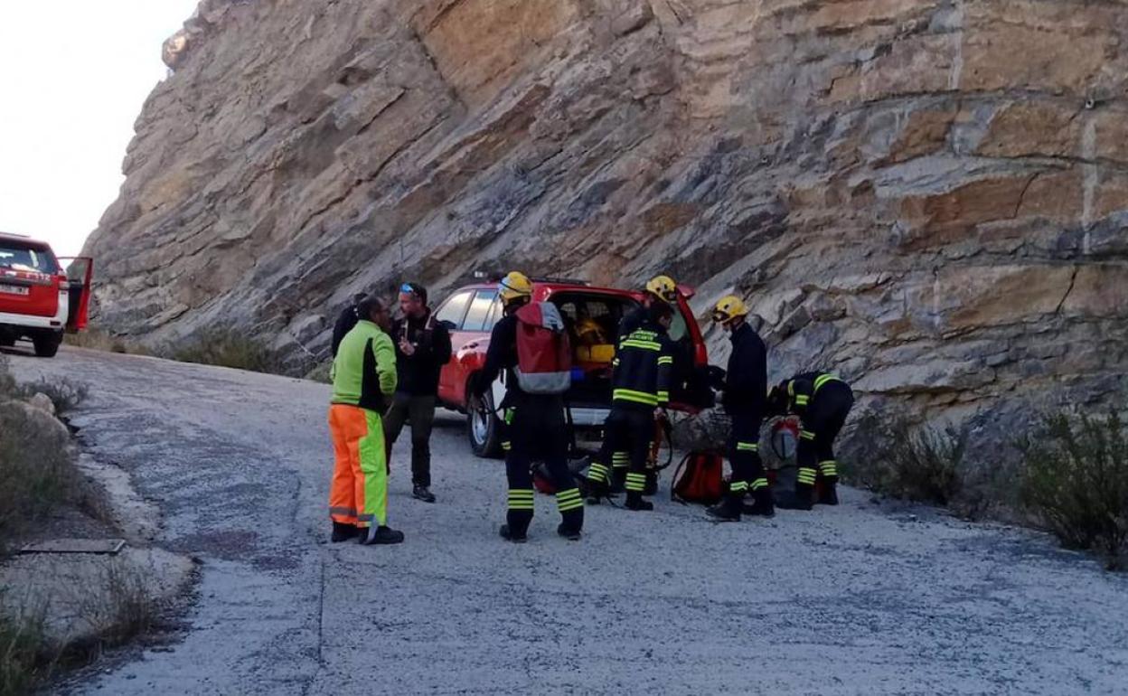 Operativo de rescate, este domingo en la sierra de Fontcalent. 