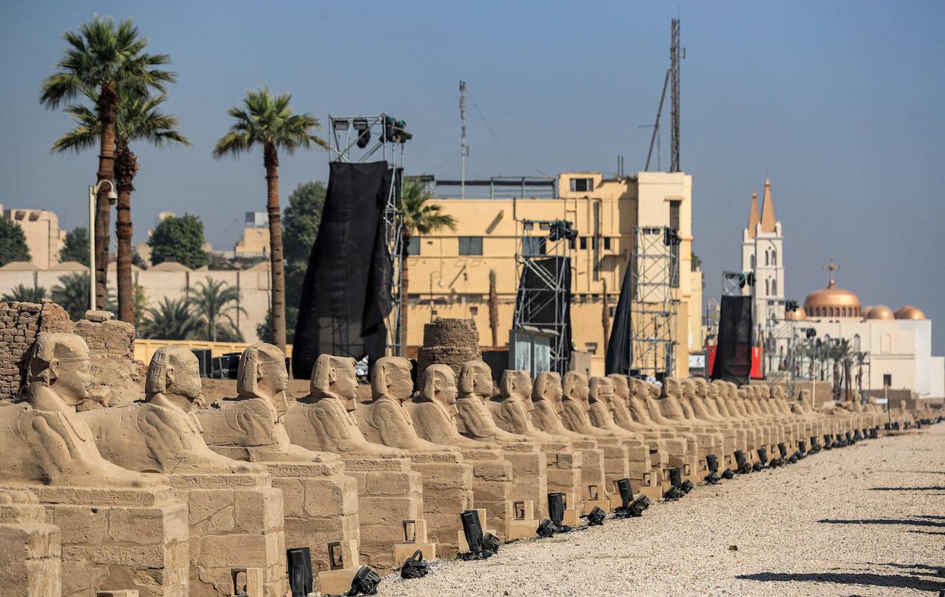 Fotos: Egipto devela el paseo de los carneros en Karnak