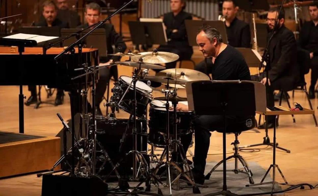 El timbalero de la Orquesta de Valencia, Javier Eguillor. 