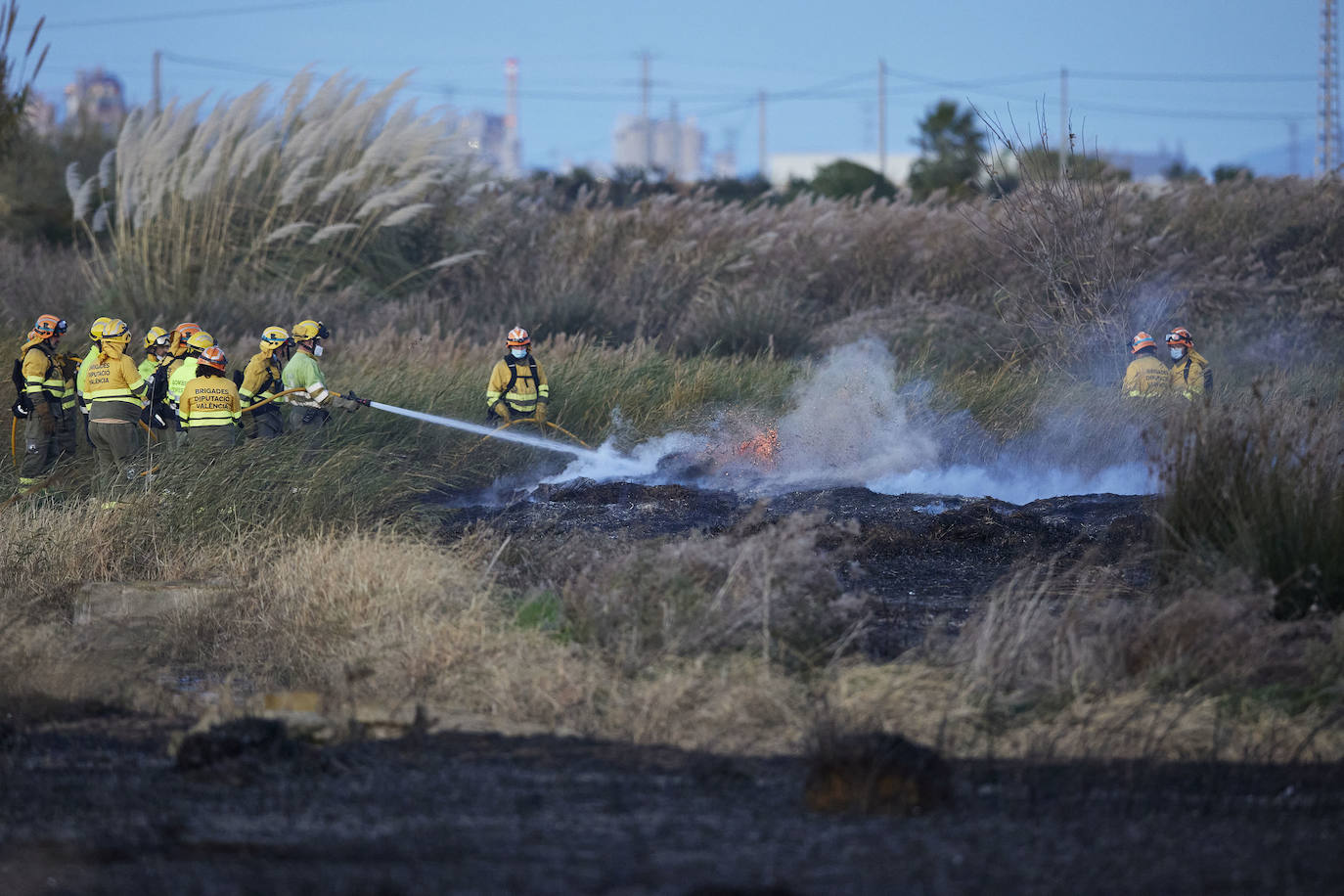 Fotos: Incendio en El Puig, próximo a viviendas