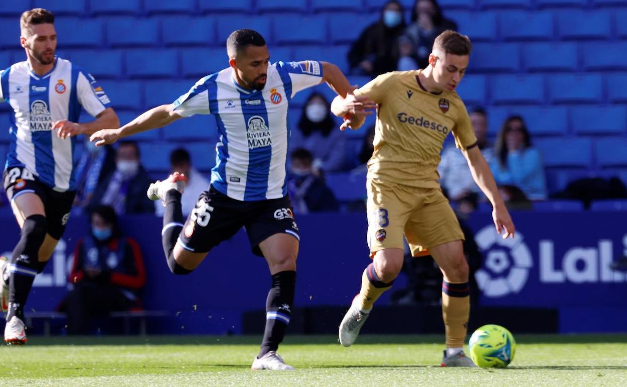 Jorge De Frutos, durante el partido ante el Espanyol