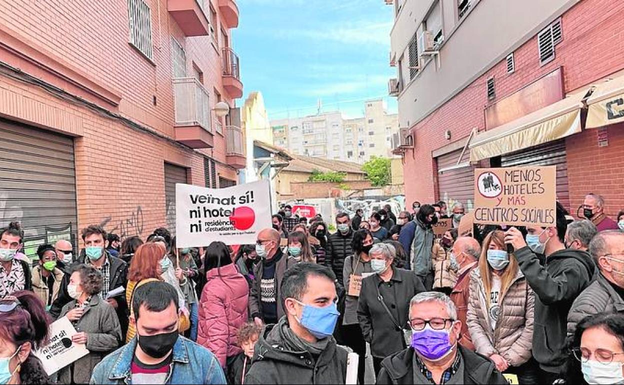 La marcha, esta mañana en la calle Guatla 