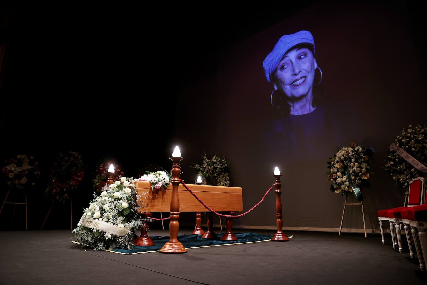 Cientos de personalidades del mundo del cine, la política, la sociedad y la televisión han acudido al Teatro Español para despedir a la actriz, muerta a los 66 años.