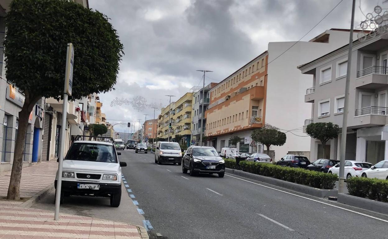 La avenida del Mediterráneo de Teulada. 