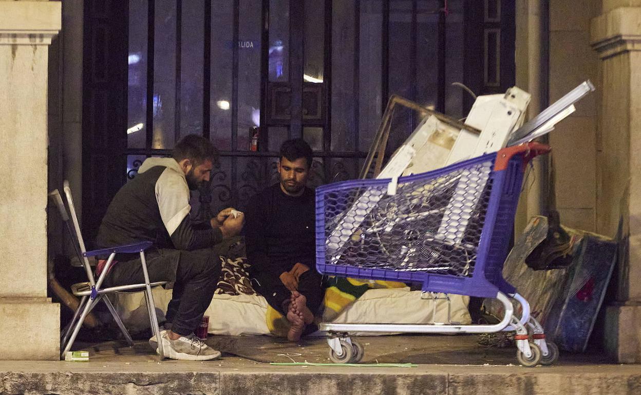 Personas sin hogar en Valencia. 