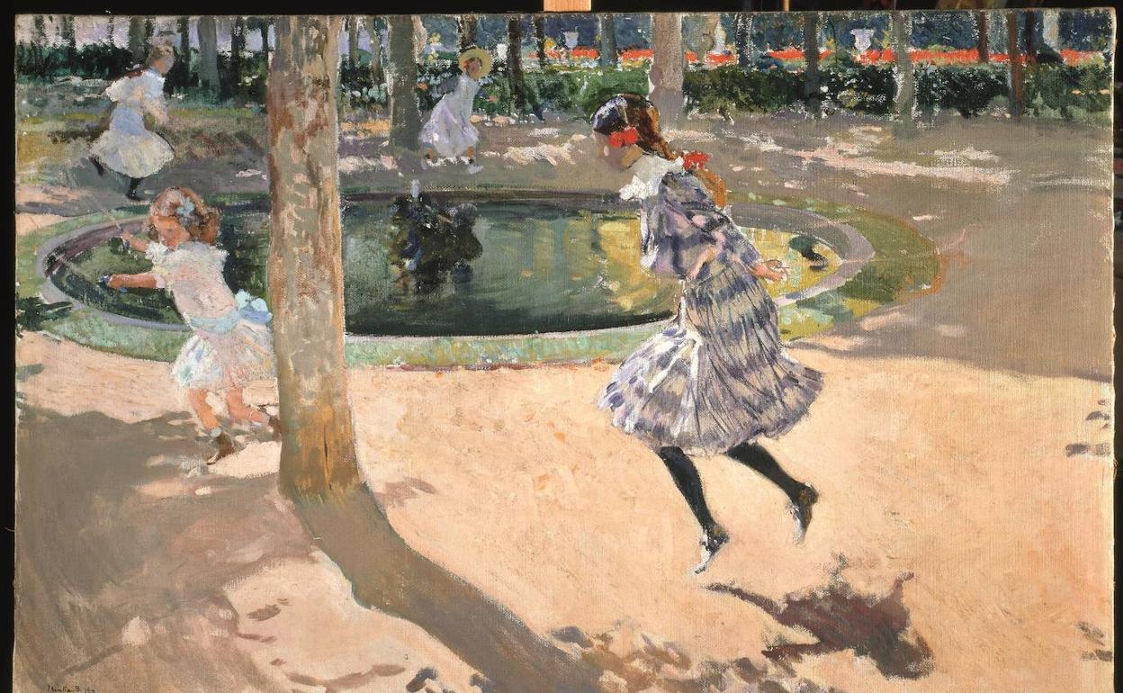 'Saltando a la comba', de Sorolla, se exhibirá en verano en la Fundación Bancaja. 