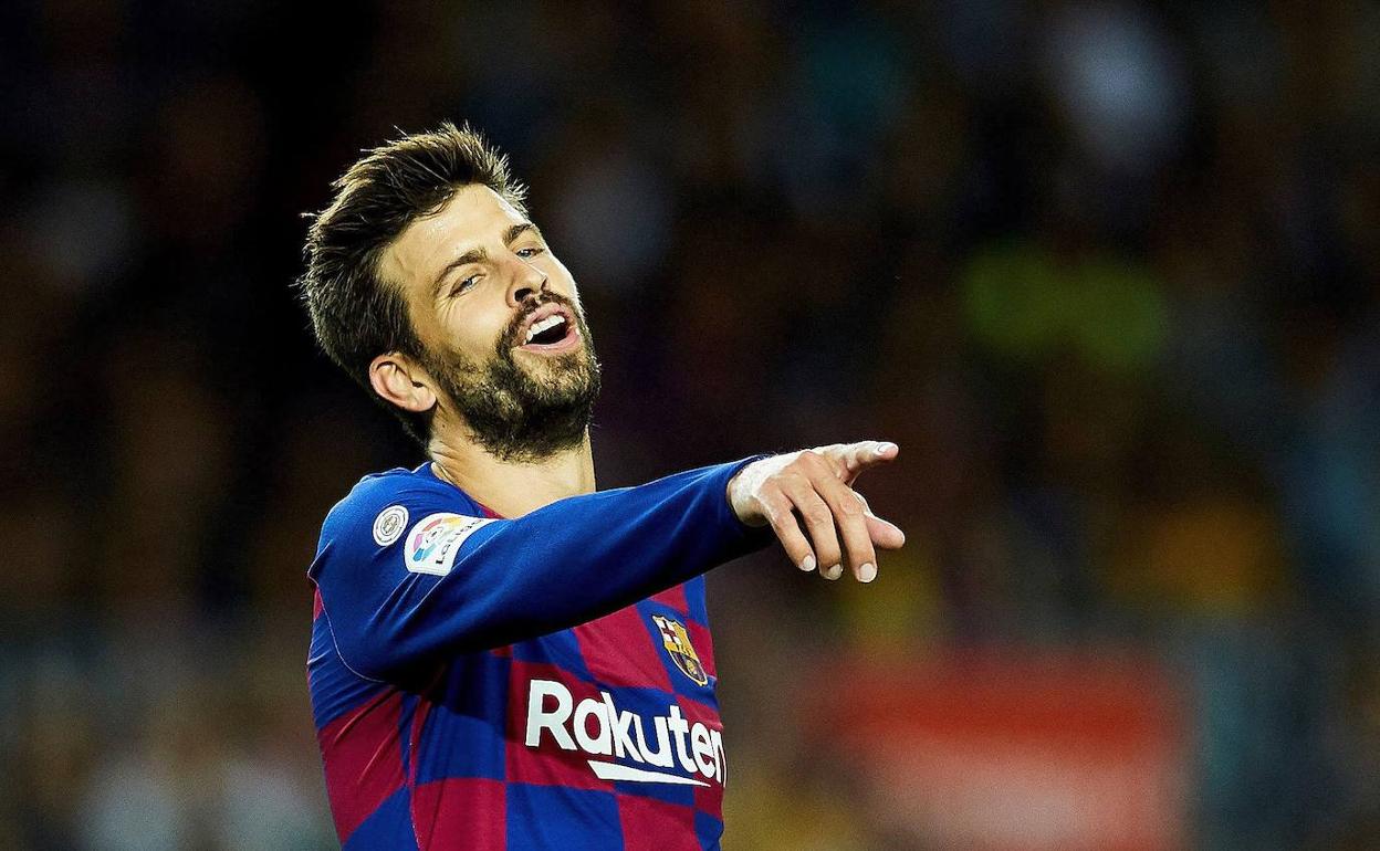 Piqué en un partido con el FC Barcelona