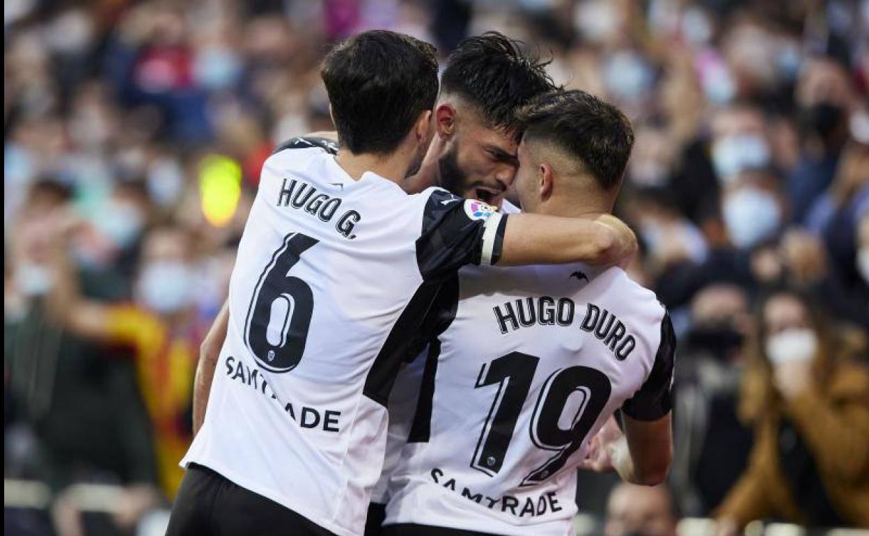 Celebración del gol contra el Espanyol