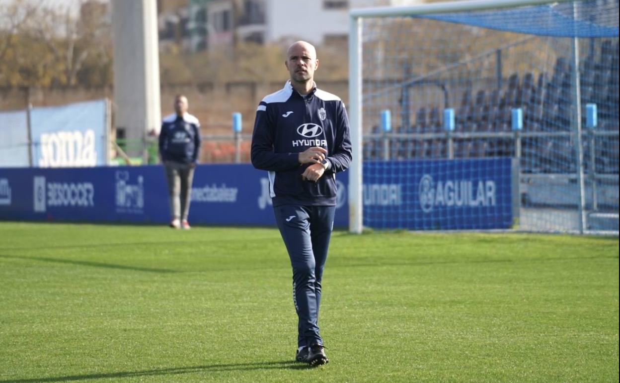 Calm, en un entrenamiento del Baleares. 