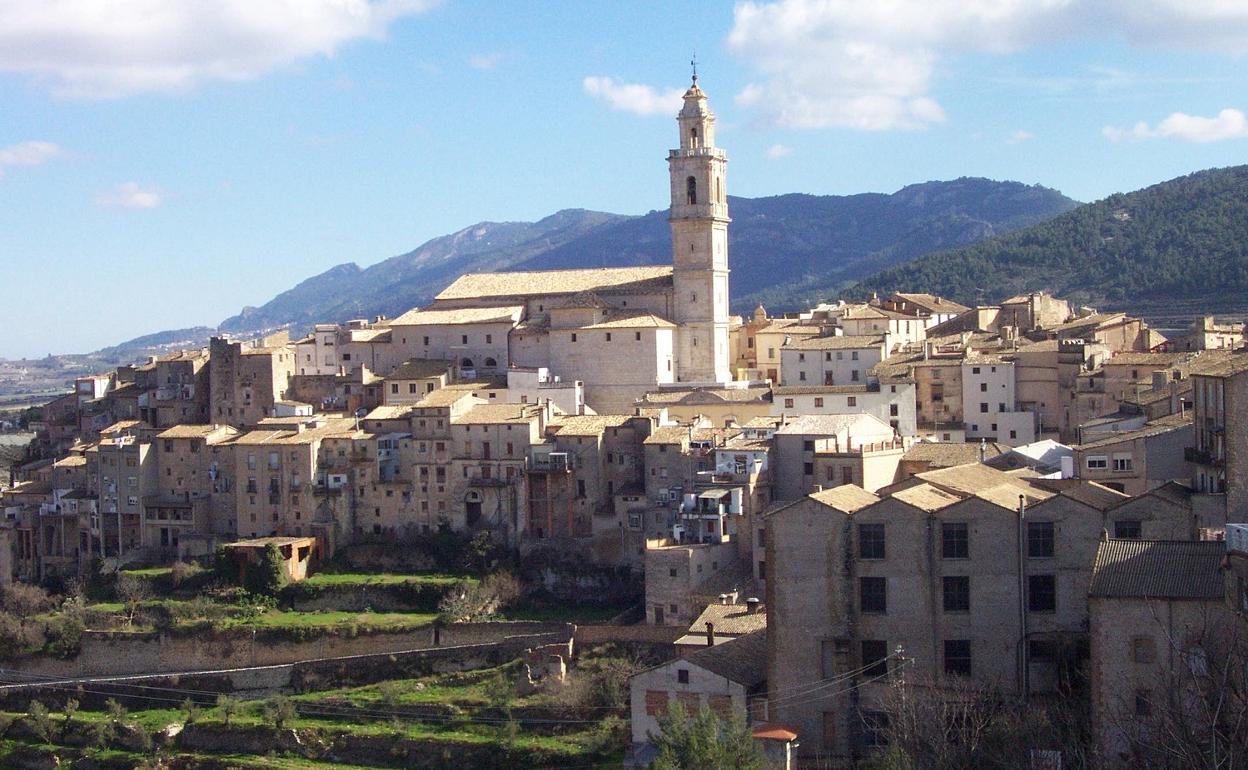 Vista general del barrio medieval de Bocairent. 