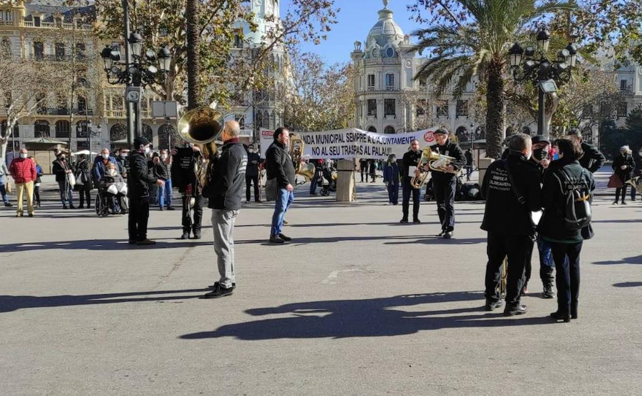 La protesta de este lunes de la Banda Municipal de Valencia. 