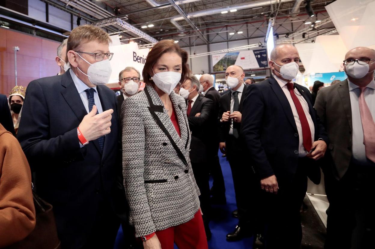 Ximo Puig y Reyes Maroto en Fitur en el día de la Comunitat. 