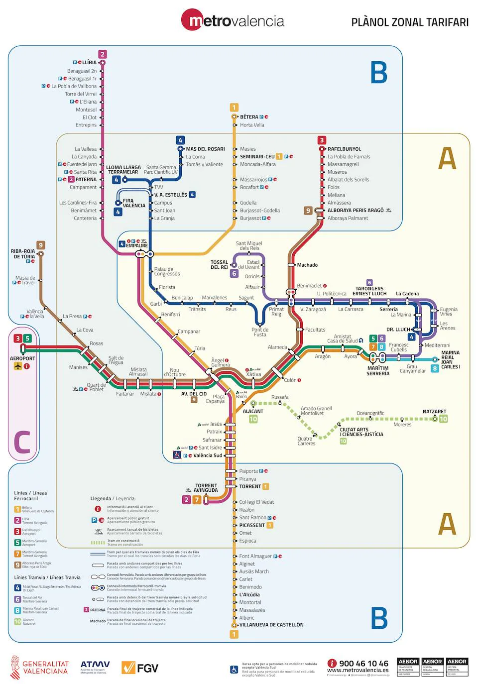 Nuez Absolutamente Posesión Metrovalencia: nuevas zonas A y B | Así queda el nuevo mapa de  Metrovalencia: a partir de hoy lunes solo hay dos zonas | Las Provincias