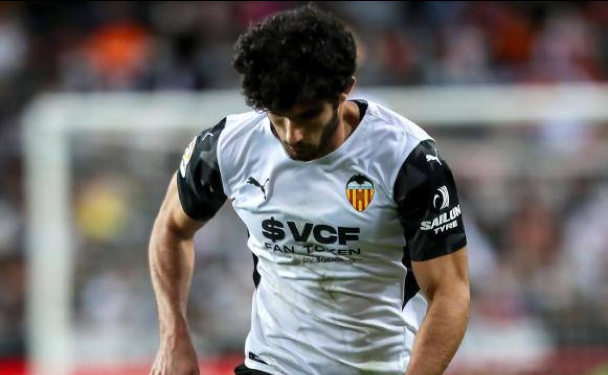 Guedes en el partido contra el Atlético de Madrid