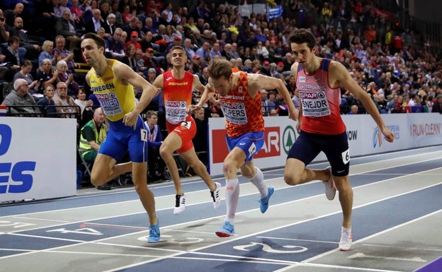 Pablo Sánchez-Valladares, en el Europeo Indoor en 2019. 