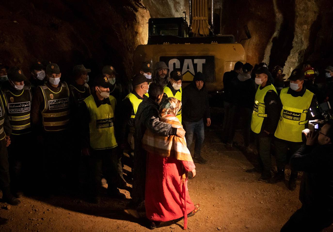 Marruecos se vuelca para sacar al niño del pozo donde cayó el martes 1 de febrero de 2022. 