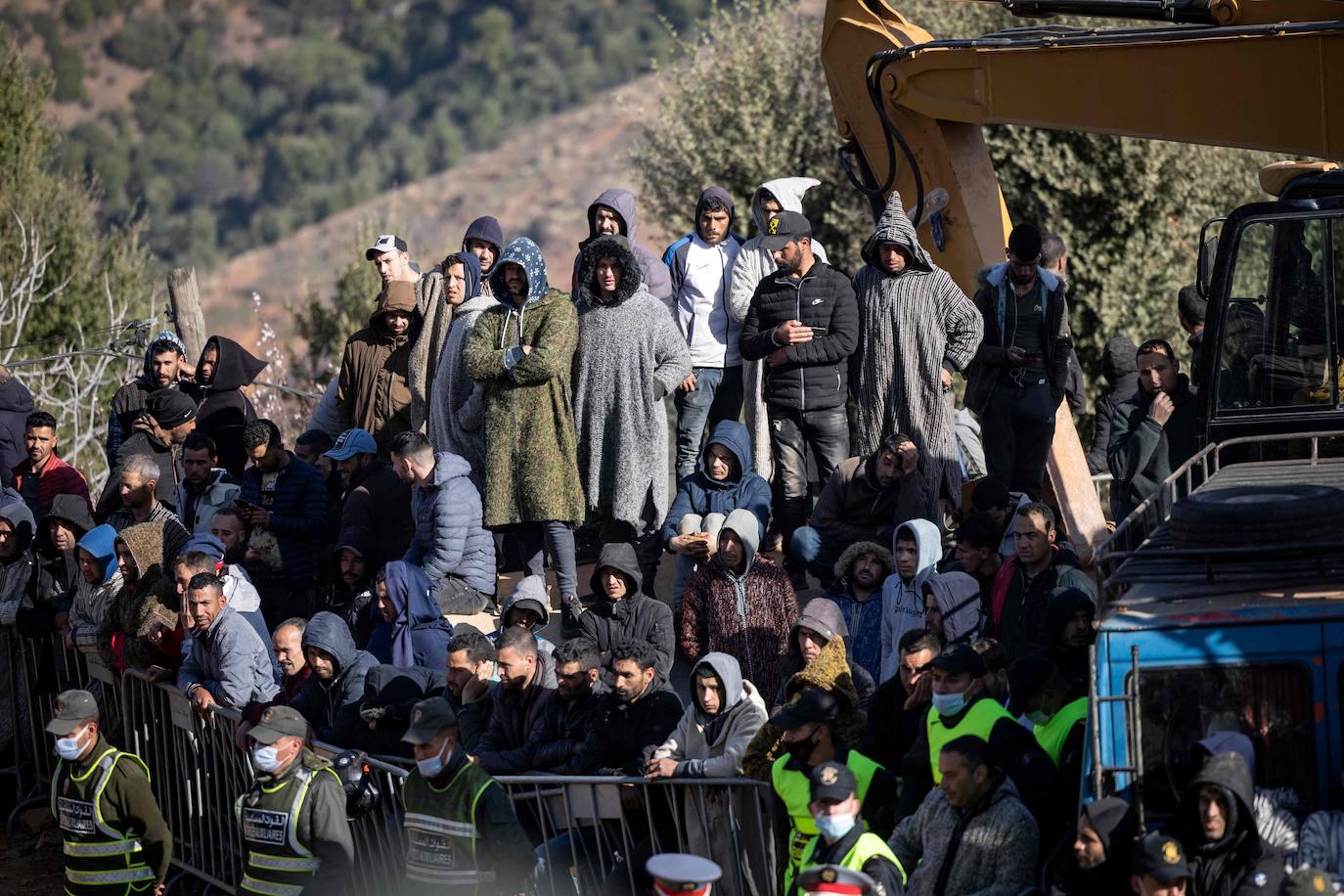 Marruecos se vuelca para sacar al niño del pozo donde cayó el martes 1 de febrero de 2022. 