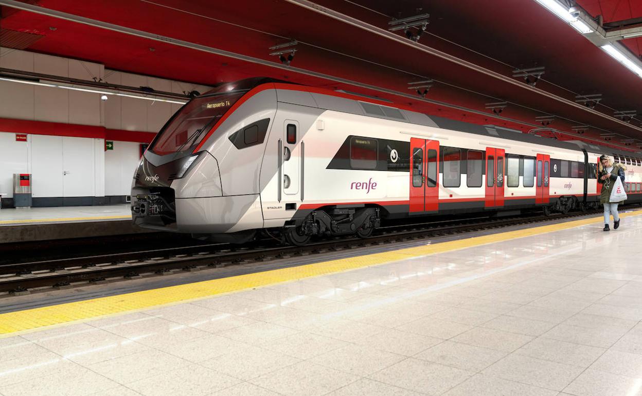 Recreación de uno de los trenes de Cercanías que fabricará Stadler. 