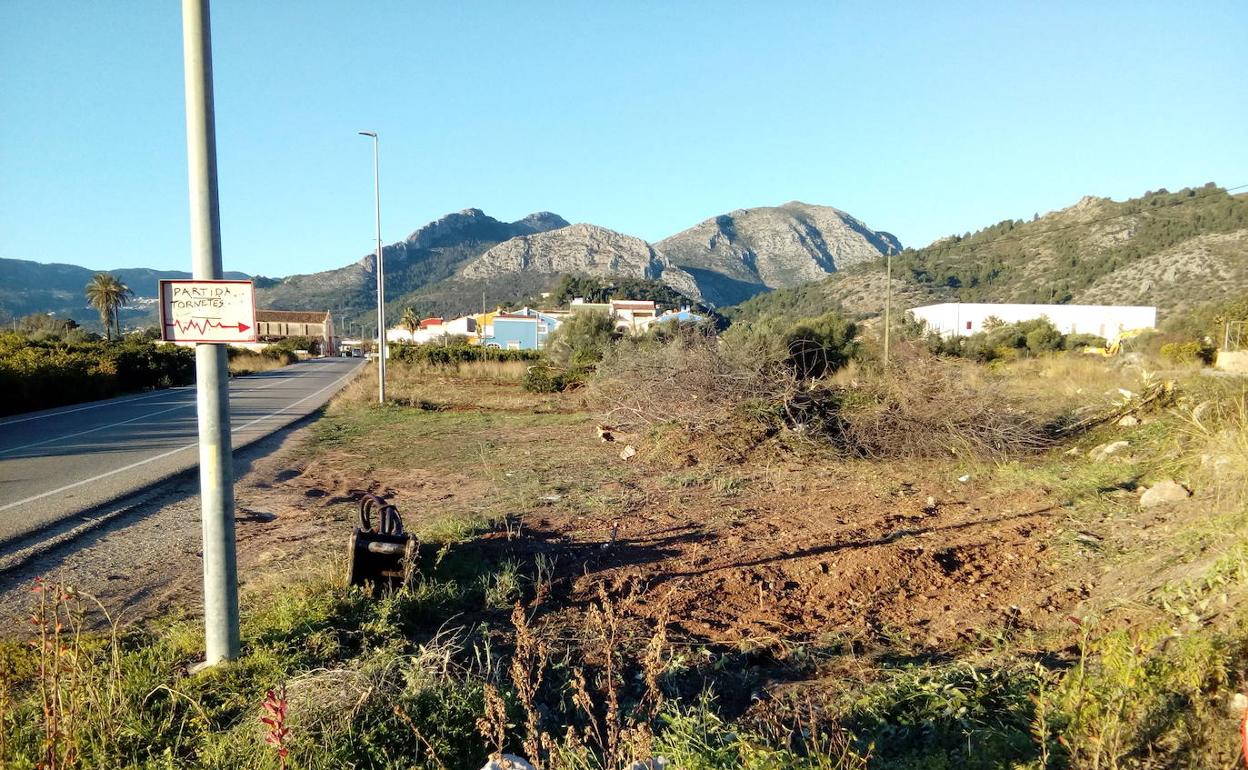 Tramo donde comienzan las obras, en El Ràfol d'Almunia.  