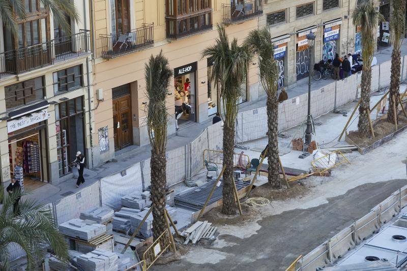 Fotos: Las obras de la Plaza de la Reina avanzan