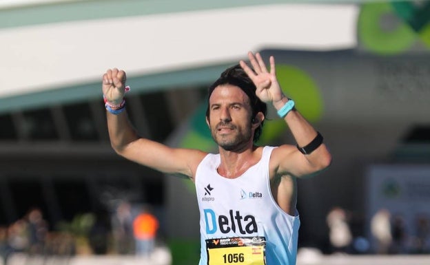 José García durante su participación en un un Maratón de Valencia. 