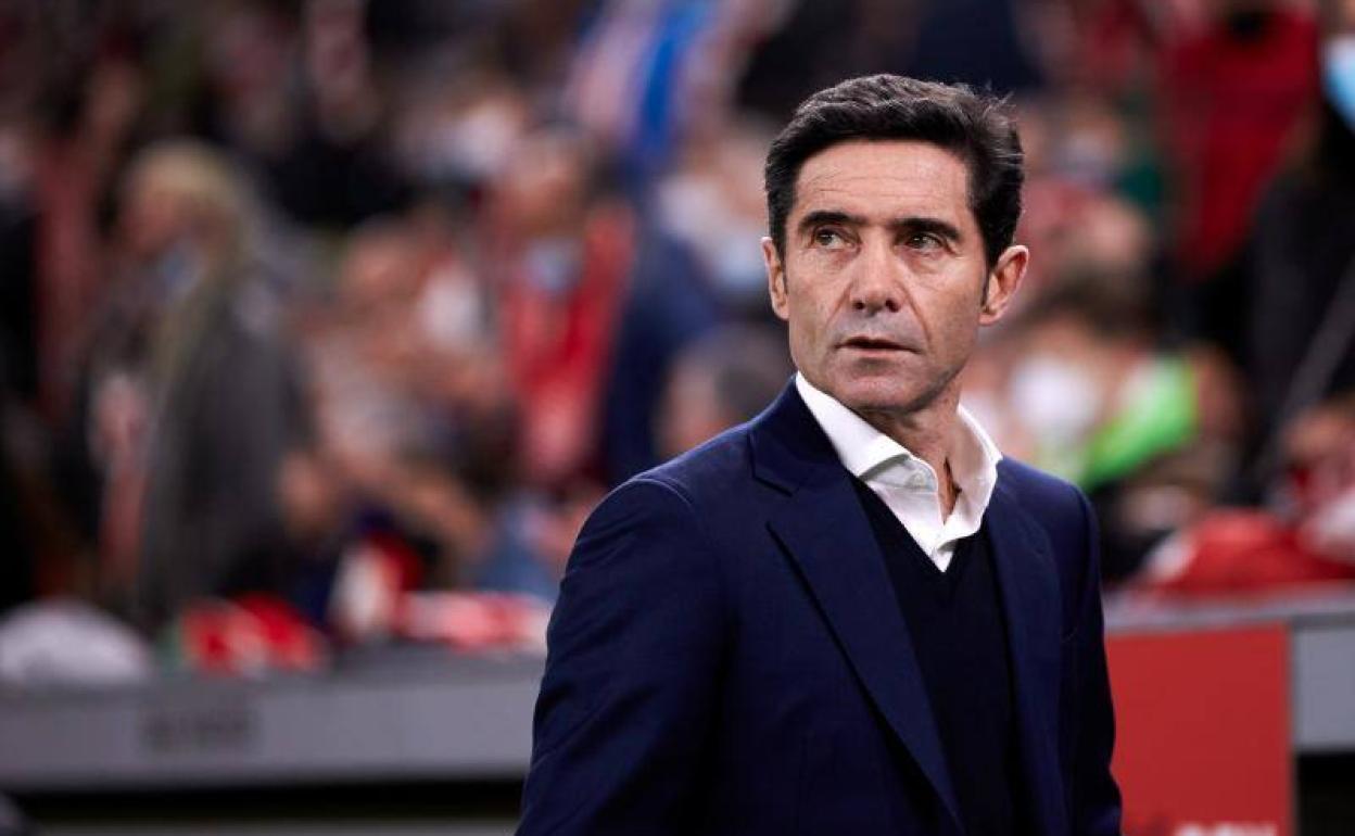 Marcelino en el partido de semifinales de Copa del Rey.