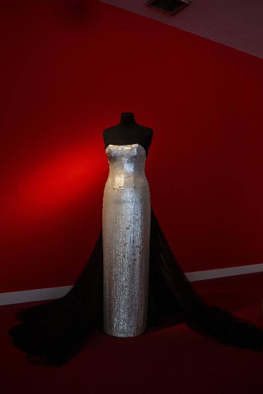 Vestido con el que reapareció en una alfombra roja la actriz Silvia Abascal tras sufrir un citus, en los Premios Goya de 2011. 