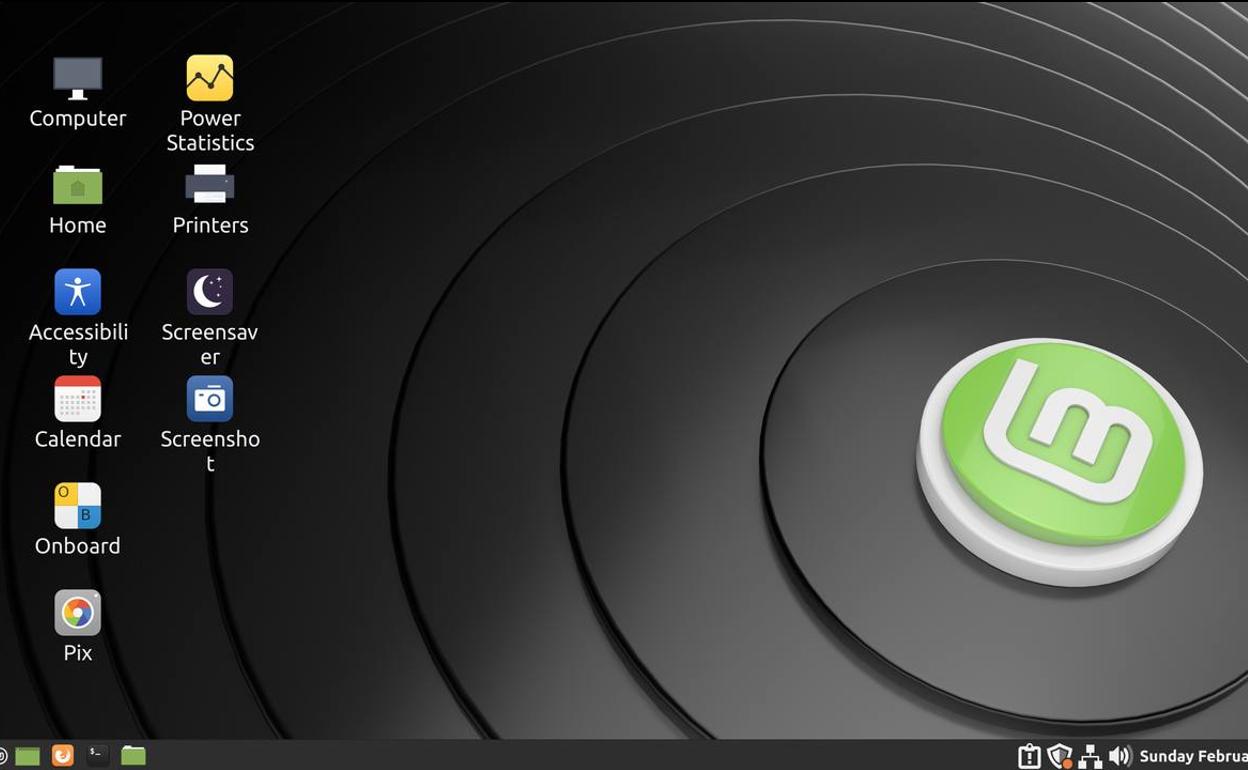 Escritorio de Linux Mint.