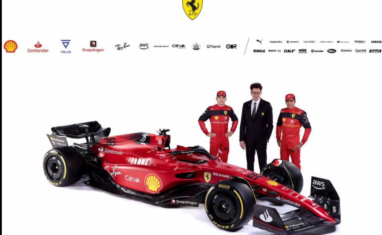 El F1-75 de Ferrari para el Mundial de Fórmula 1 de 2022. 