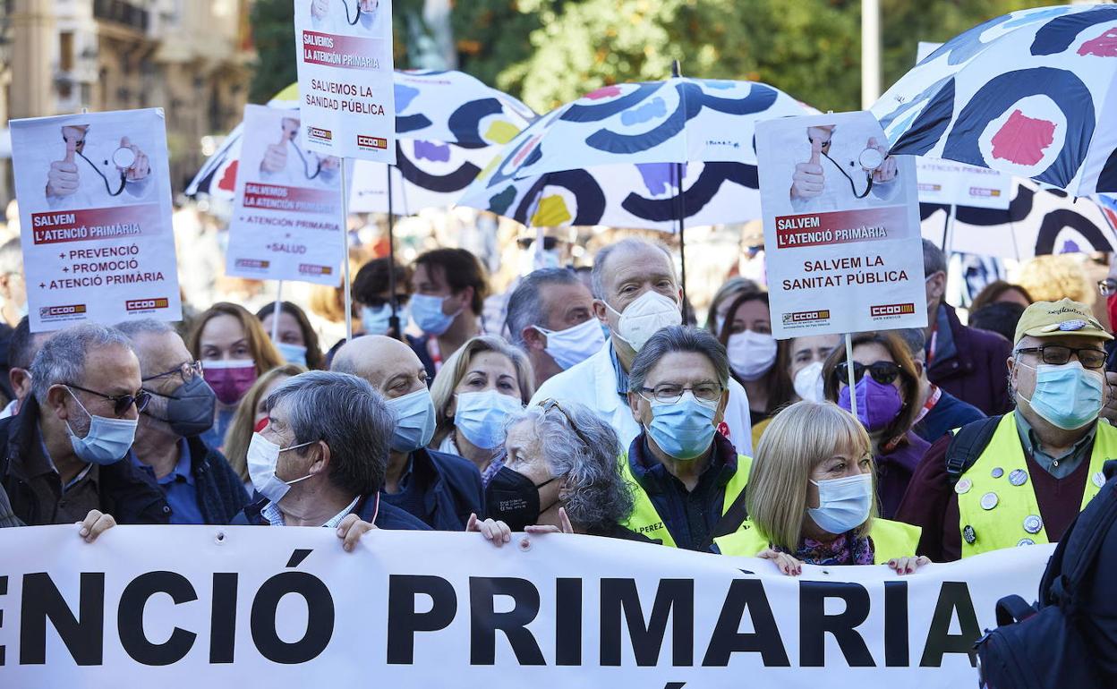 Una protesta en favor de la Atención Primaria. 