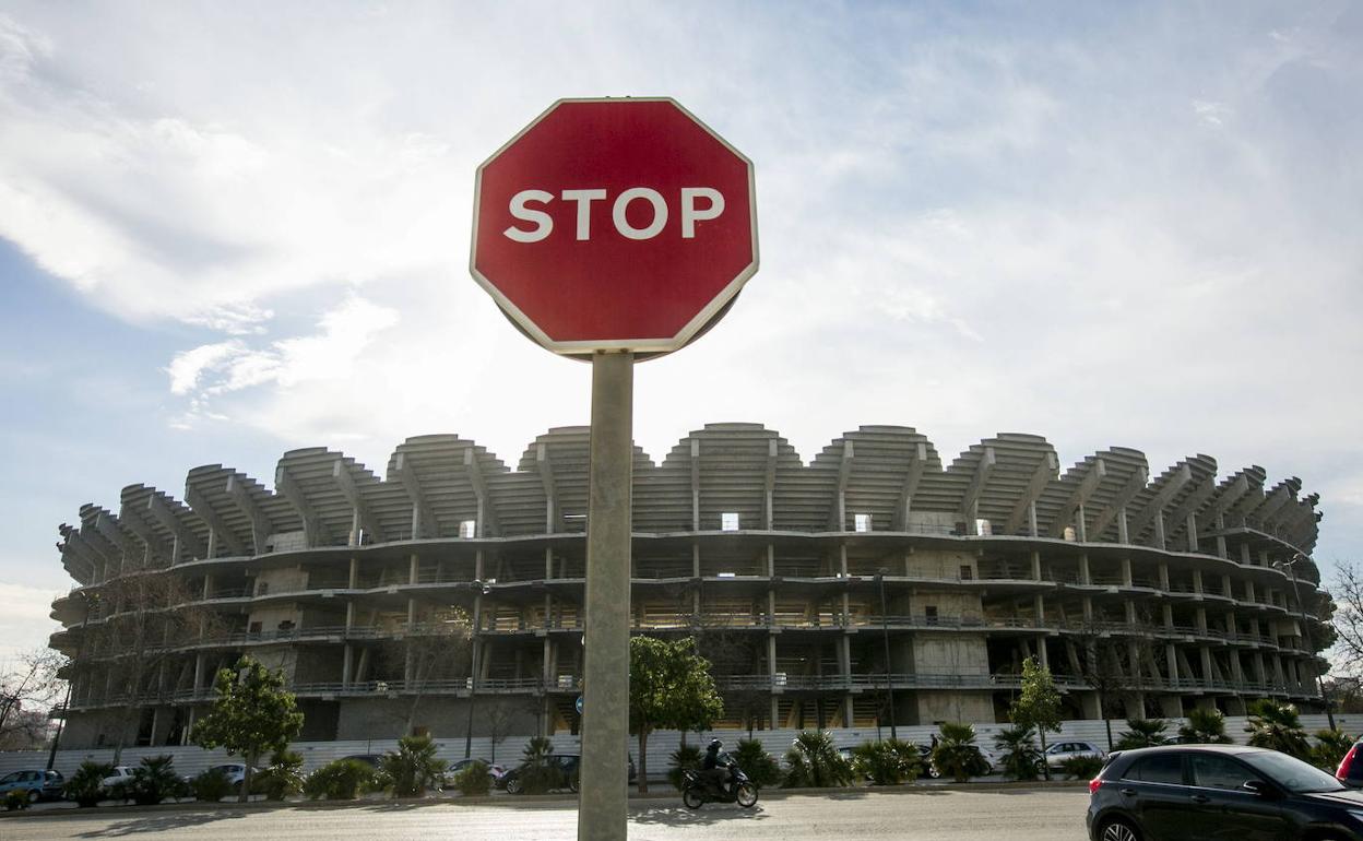 La obras del Nuevo Mestalla están paralizadas desde febrero de 2009. 