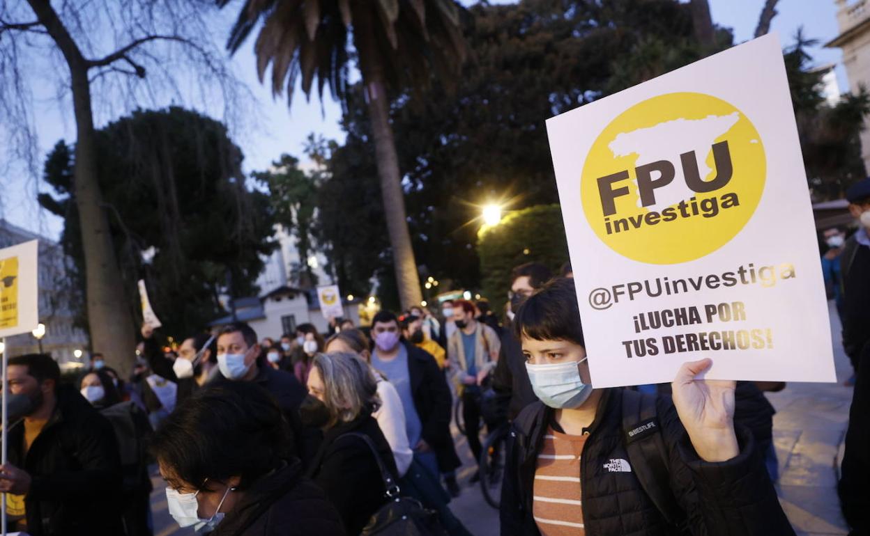 Protesta organizada a principios de febrero para reclamar mejoras en la Ley de Ciencia. 