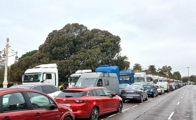 Protesta de camioneros en Valencia. 