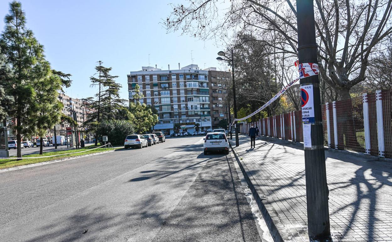 Tramo en la avenida del Cid donde se hará el carril bici. 