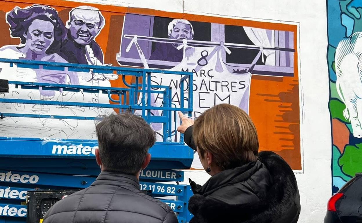 Mural feminista que será presentado el 8 de marzo en Albaida con motivo del Día de la Mujer. 