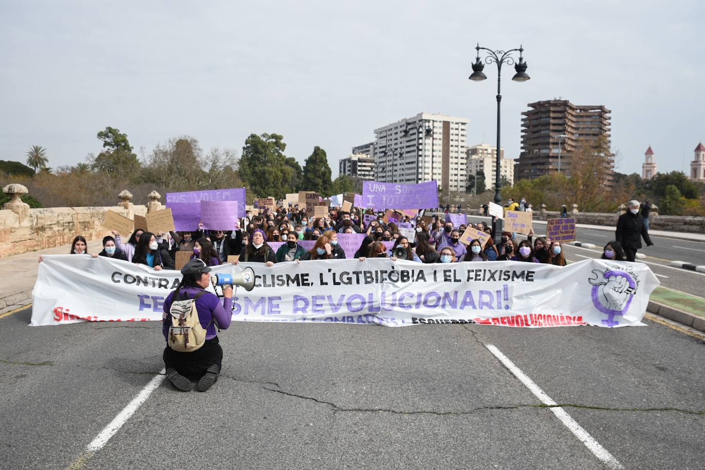 Manifestación estudiantil feminista.