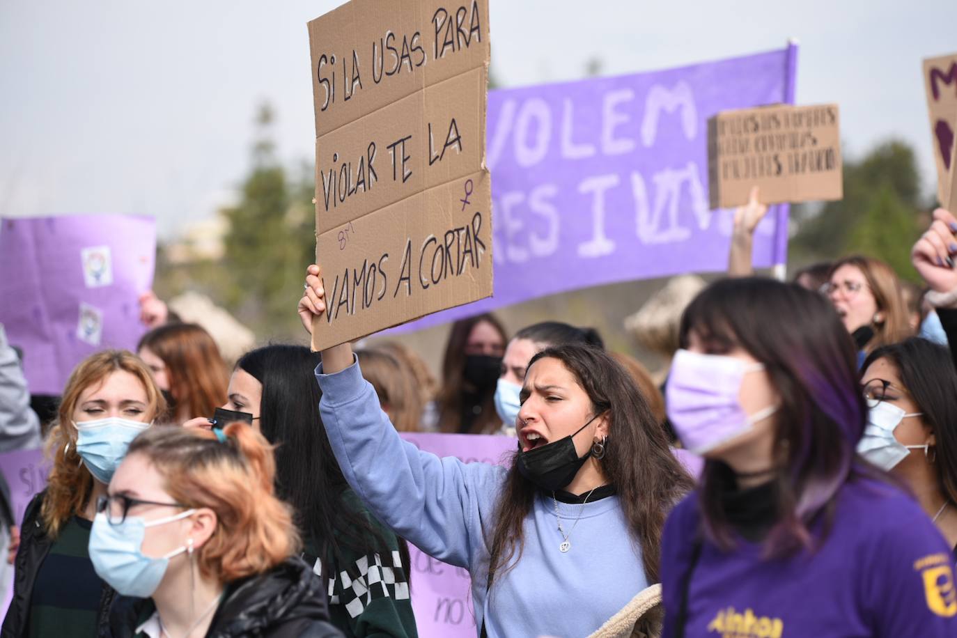 Manifestación estudiantil feminista.