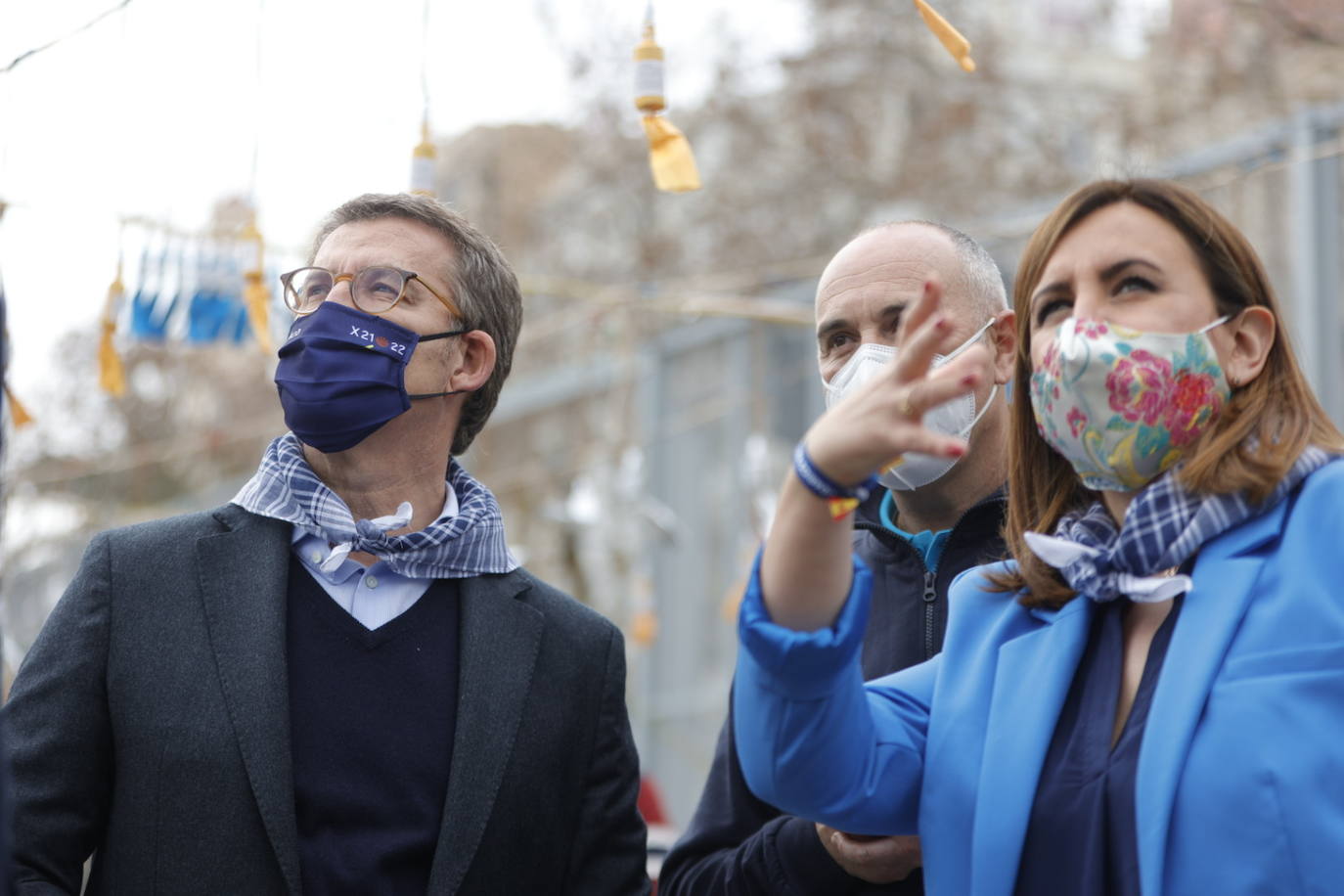 Alberto Núñez Feijóo ha decidido iniciar en Valencia su campaña para dirigir el PP y se ha convertido en el protagonista de la mascletà de este viernes 11 de marzo de 2022, disparada por Pirotecnia Tomás de Benicarló