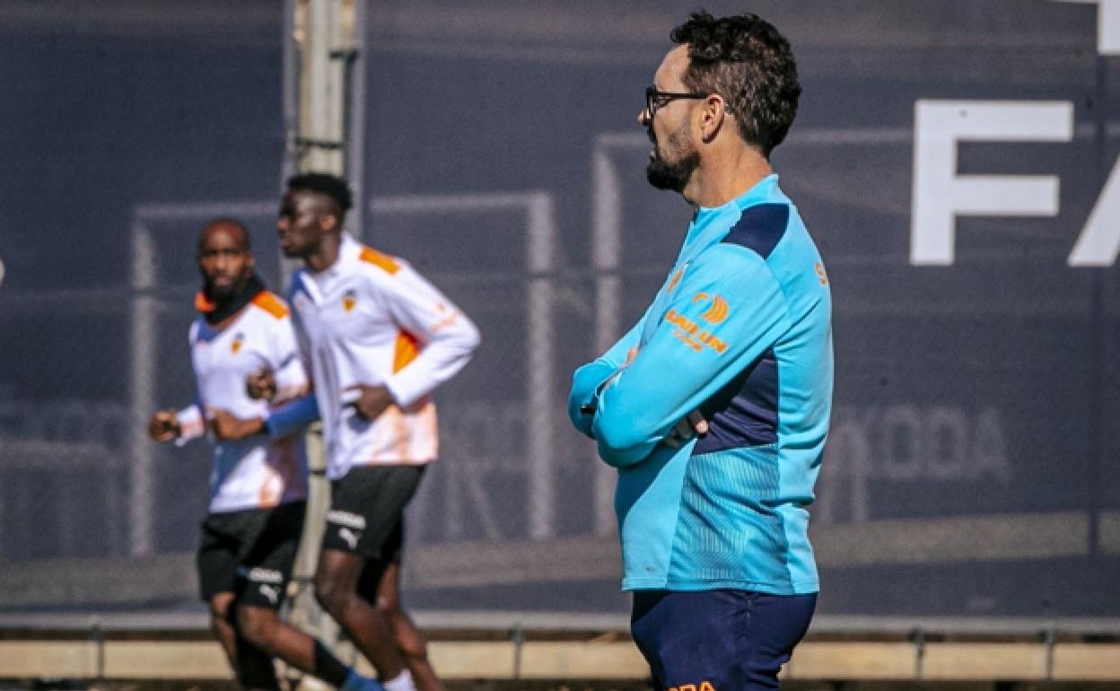 José Bordalás, durante un entrenamiento, en una imagen de archivo