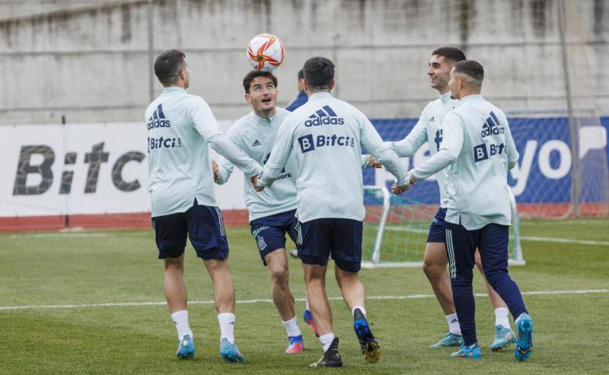 Entrenamiento de la selección española.