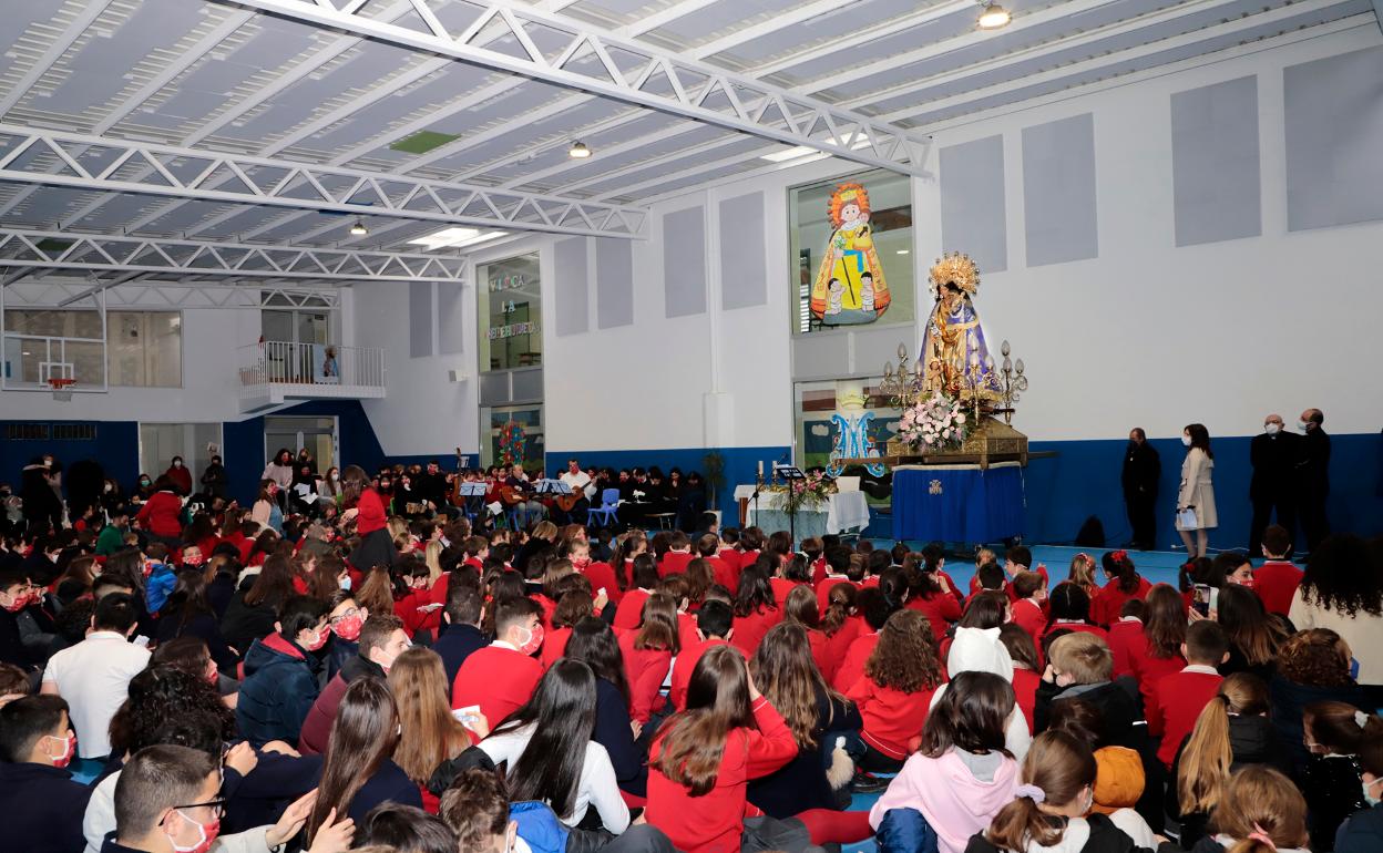 La imagen en uno de los colegios de Guadassuar. 