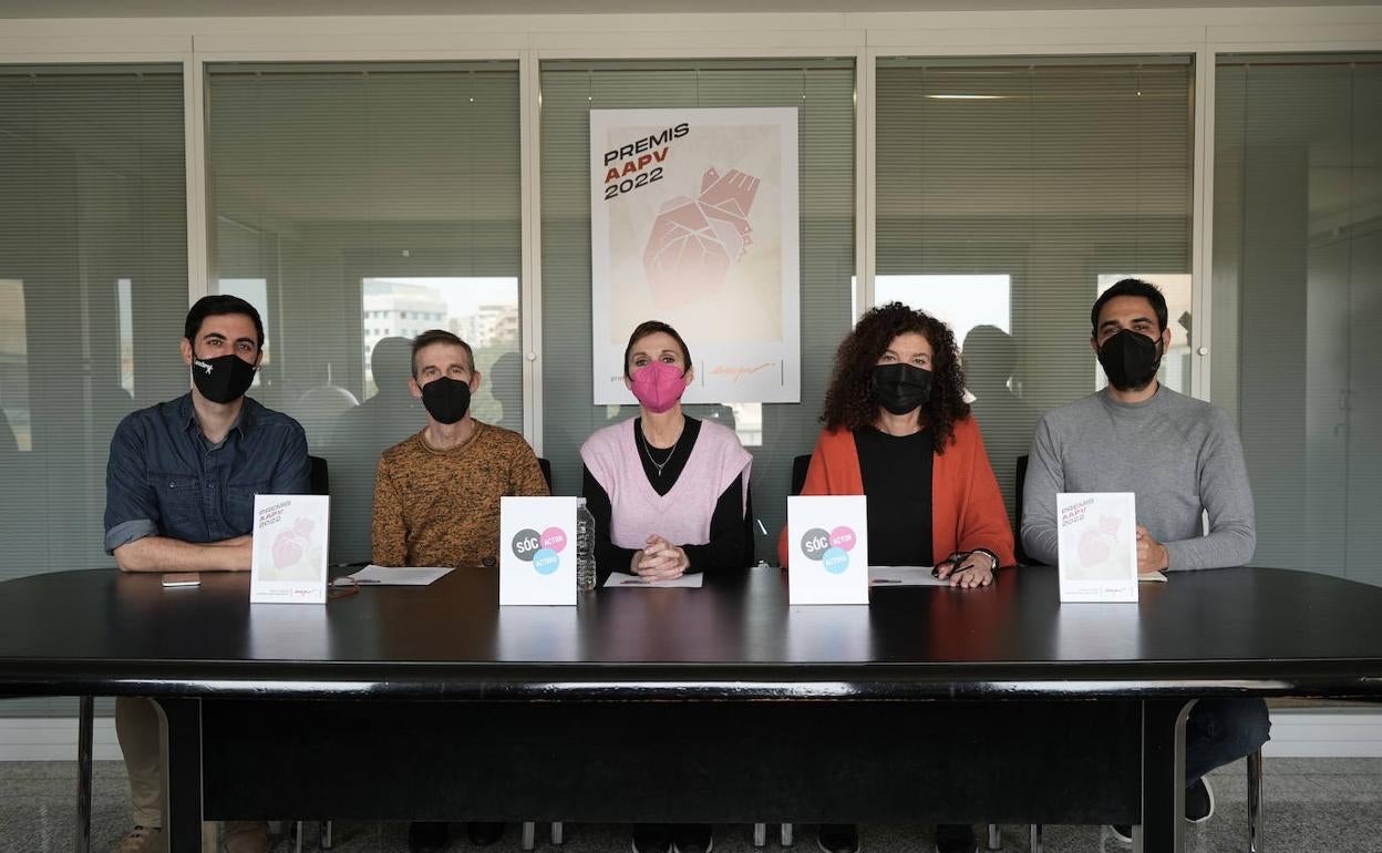 Los responsables de la Asociación de Actores y Actrices Profesionales, en el anuncia de los nominados a sus premios. 